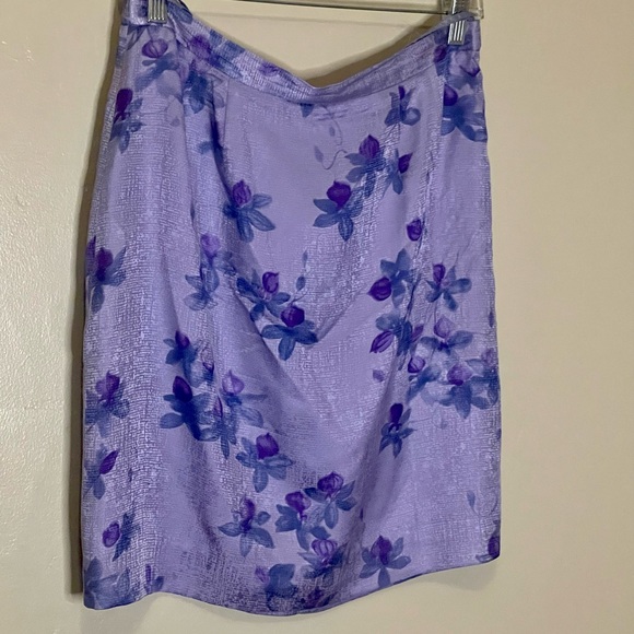 VTG Purple Silk Floral Mini Skirt size Medium - Picture 5 of 9